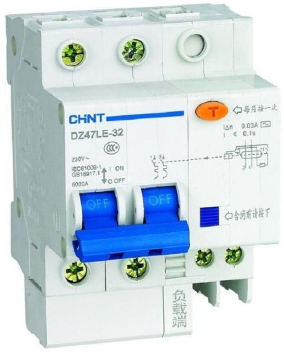 Автомат дифференциального тока АВДТ CHINT DZ47LE-32 2п 20А 100мА 6кА C тип AC фото Автомат дифференциального тока АВДТ CHINT DZ47LE-32 2п 20А 100мА 6кА C тип AC картинка